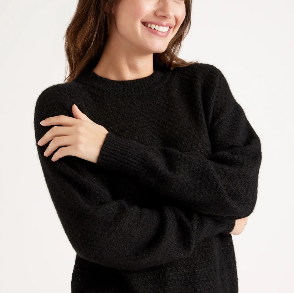 Quince Baby Alpaca-Wool Diamond Stitch Crew